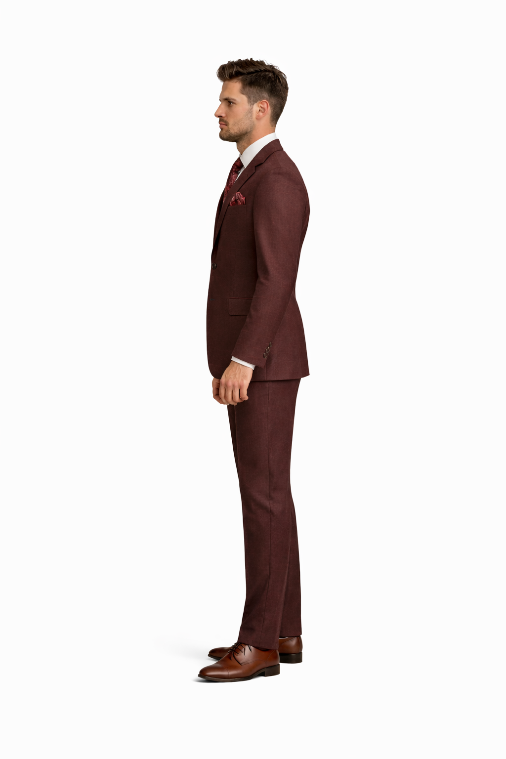 Rossiman Men's Formal Dress Suit – Elegant Tailored Suit-New Designer Collection - 38 Short Jacket+32 Waist Adjustable 28to34)(Height: 5 4 to5 7 )(Neck  15-16.5)S-M)