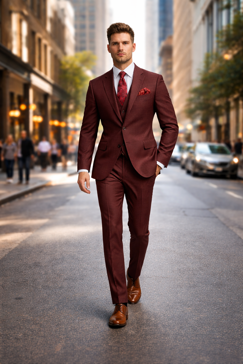 Rossiman Men's Formal Dress Suit – Elegant Tailored Suit-New Designer Collection - 38 Short Jacket+32 Waist Adjustable 28to34)(Height: 5 4 to5 7 )(Neck  15-16.5)S-M)