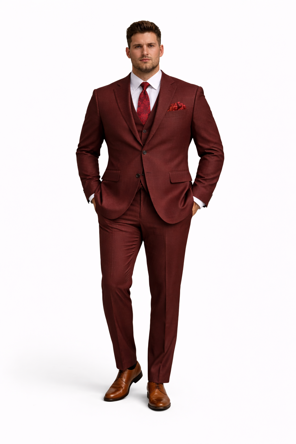 Rossiman Men's Formal Dress Suit – Elegant Tailored Suit-New Designer Collection - 38 Short Jacket+32 Waist Adjustable 28to34)(Height: 5 4 to5 7 )(Neck  15-16.5)S-M)