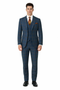 Rossiman Men’s Navy & Gray Plaid Suit – Classic Windowpane Double-Breasted Design-New Designer Collection