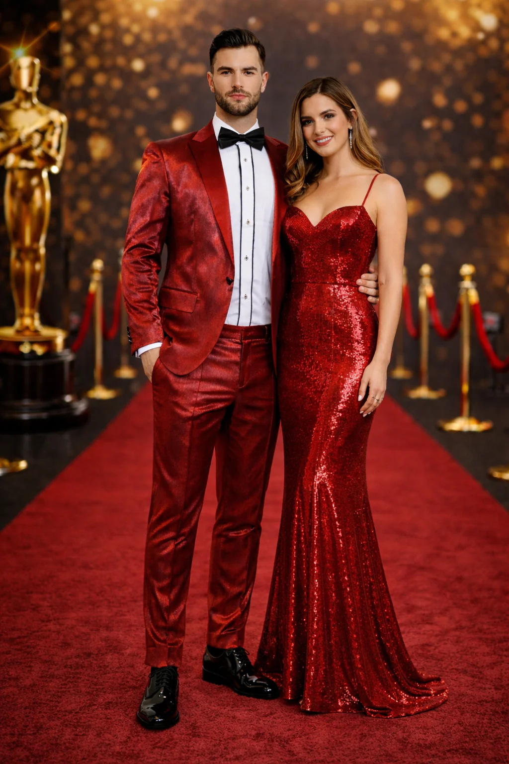 Rossiman Men’s Red Sateen Suit – Glossy Finish Bold Formalwear - 38 Short Jacket+32 Waist Adjustable 28to34)(Height: 5’4”to5’7”)(Neck 15-16.5)S-M)