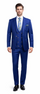 Rossiman Royal Blue Men's Peak Lapel Suit Double Breasted Slim Fit