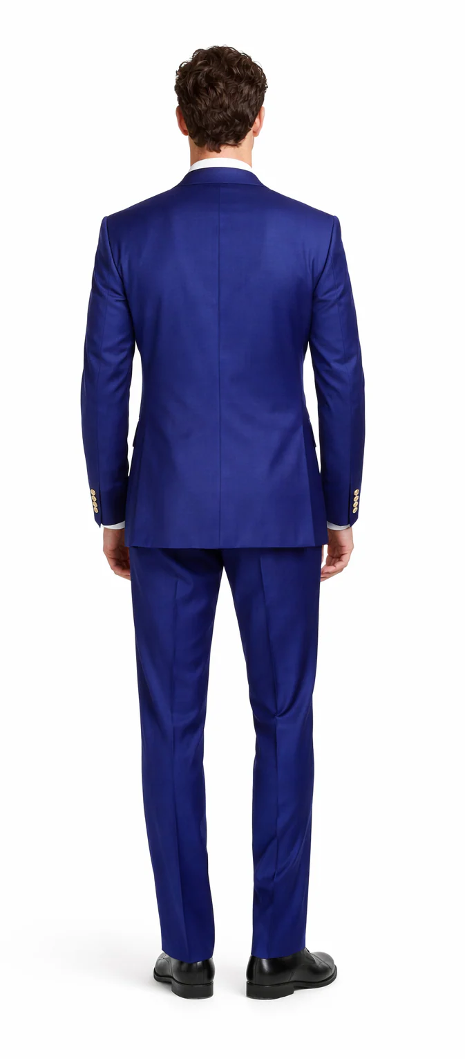 Rossiman Men's Slim Fit Royal Blue Suit â€“ Double-Breasted Elegance - 36 Regular Jacket+30 Waist Adjustable 26to32)Height: 5'7"-6')(Neck: 14.5-16:S)