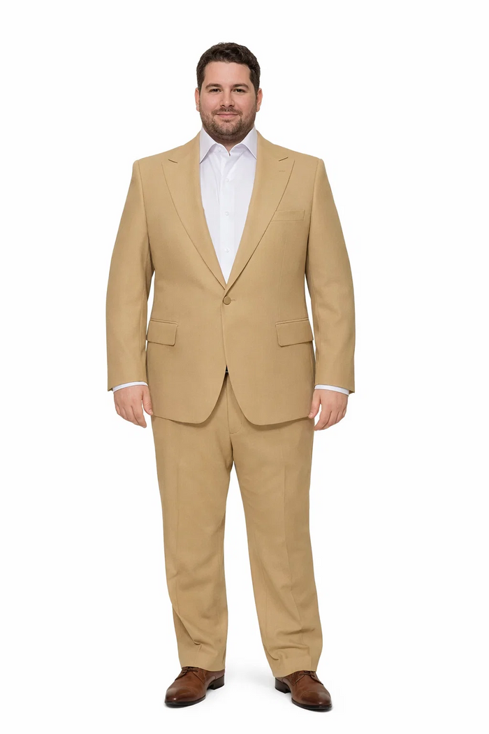Seersucker Suit Peak Lapel Suit in Color "Tan" - Summer Fabric Tone on Tone Shadow Stripe By Rossiman