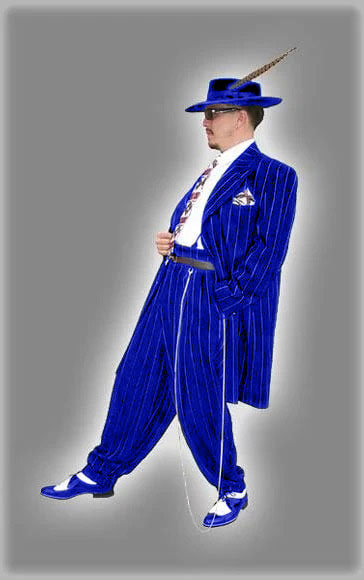 Dark Navy Blue Pinstripe Zoot Suit - Gangster Suit - 1920 Suit-New Designer Collection - 34 Short or Extra Small