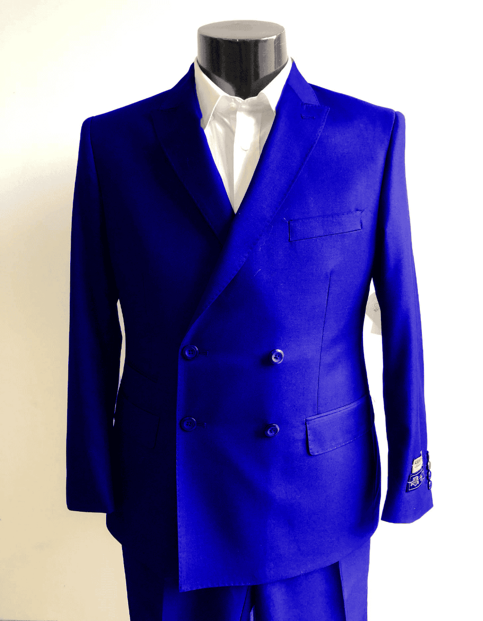 Royal Blue Groomsmen Suits - Double Breasted Suit - Wool suit - Royal Blue