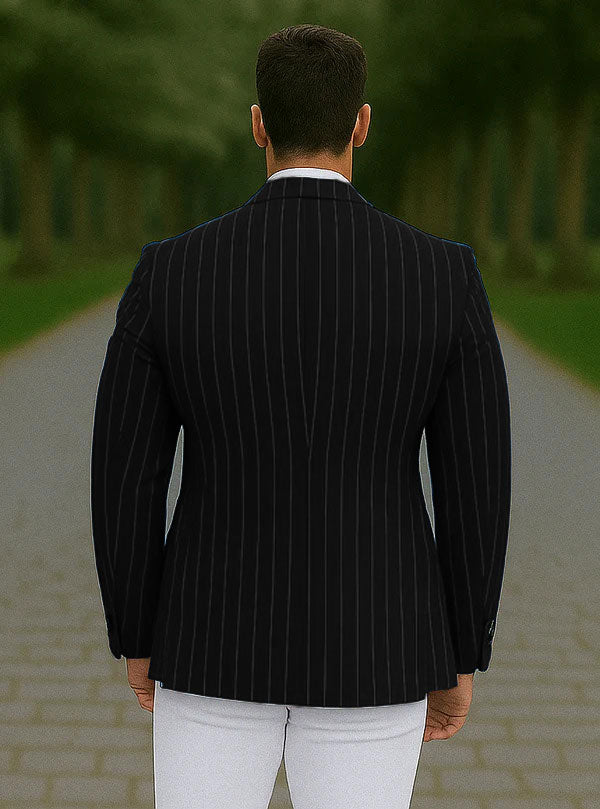 Royal Blue Pinstripe Blazer With White Pants - Suit Party Blazer - New Arrival - 36 Short