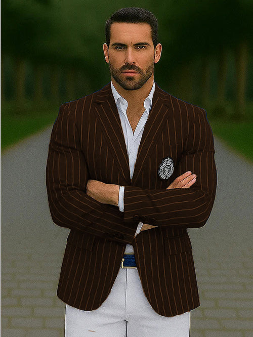 Pinstripe Blazers Brown