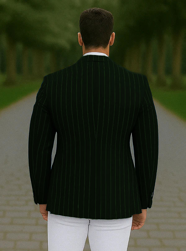 Royal Blue Pinstripe Blazer With White Pants - Suit Party Blazer - New Arrival - 36 Short