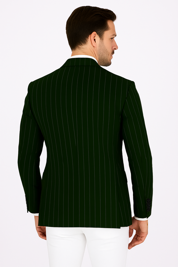 Royal Blue Pinstripe Blazer With White Pants - Suit Party Blazer - New Arrival