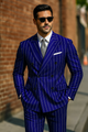 Royal Blue Pinstripe Suit - Gangster Suit - 1920's Suit - New Arrival