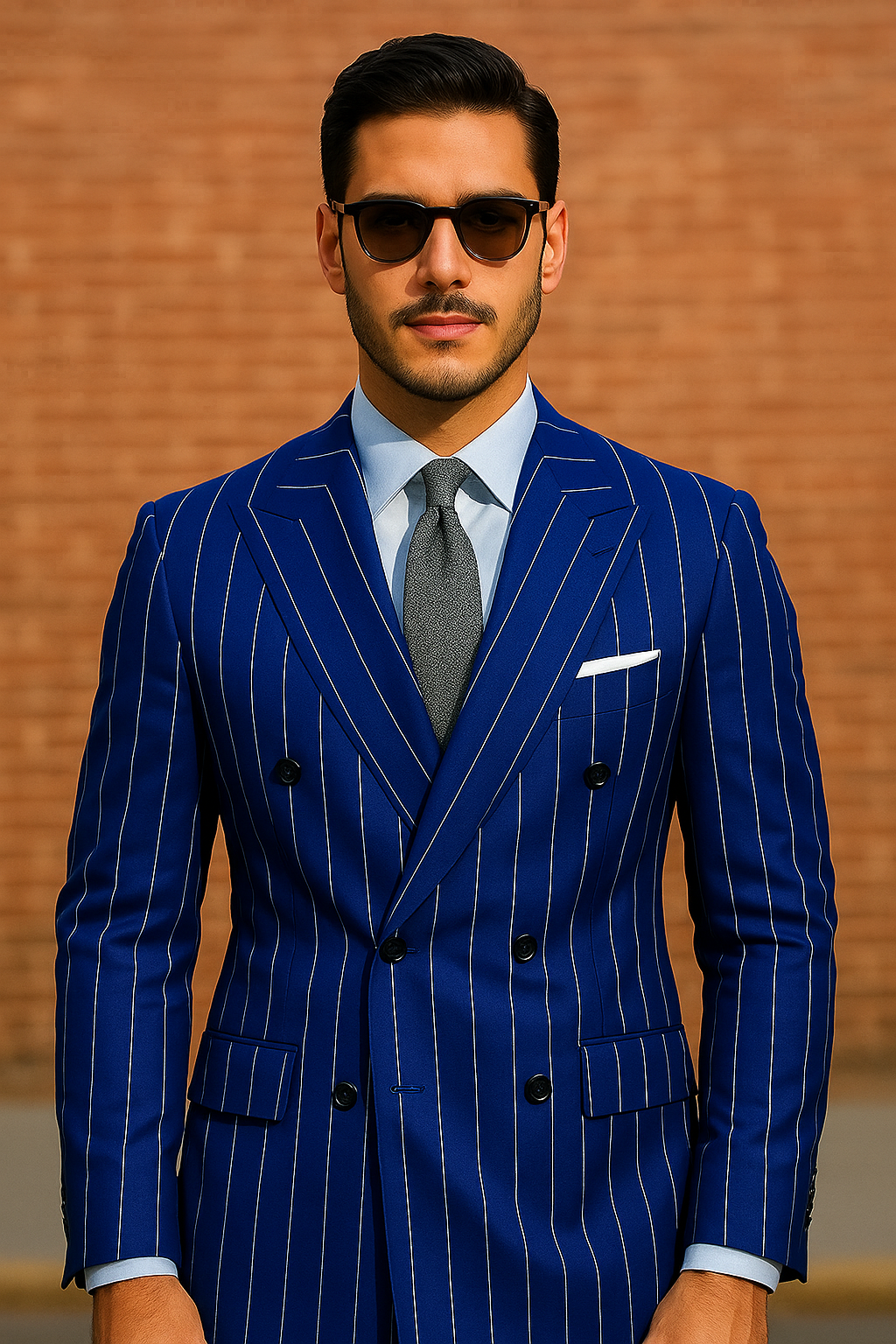 Royal Blue Pinstripe Suit - Gangster Suit - 1920's Suit - New Arrival - Coat Size 38