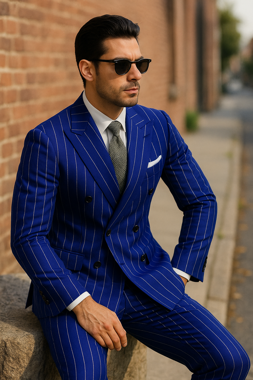 Royal Blue Pinstripe Suit - Gangster Suit - 1920's Suit - New Arrival - Coat Size 38