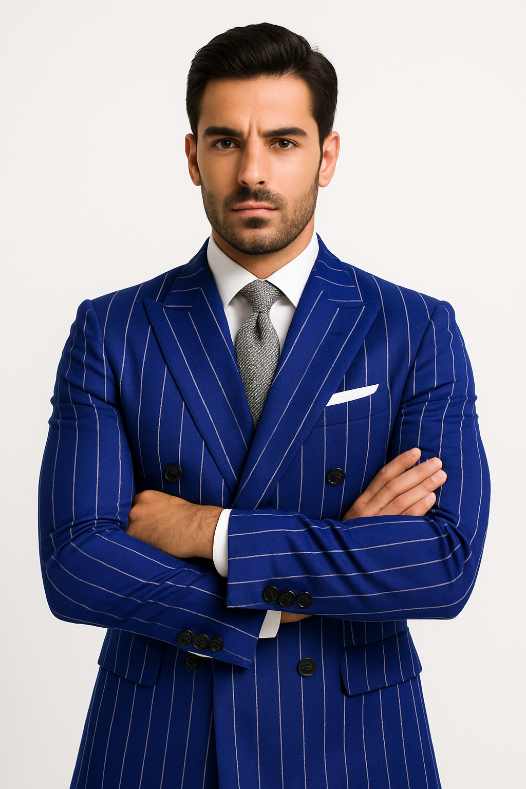 Royal Blue Pinstripe Suit - Gangster Suit - 1920's Suit - New Arrival - Coat Size 38