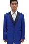 Mens Royal Blue Prom Tuxedo - Mens 2 Button Peak Lapel Vested Prom Tuxedo in Royal Blue