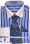 Mens Royal Blue Striped Dress Shirt Set