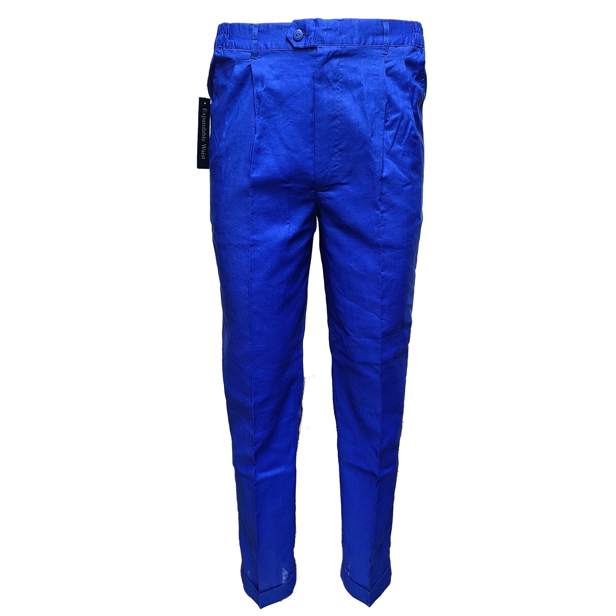 Mens Royal Blue Linen Shirt and Pants Casual Outfit Set - Small