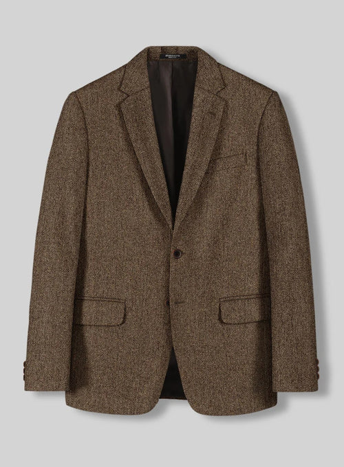 Rust Wool Tweed Suit Heritage Herringbone Design for Men