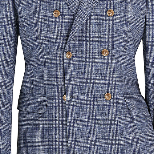 Men Regular-Fit Windowpane Blazer Jacket