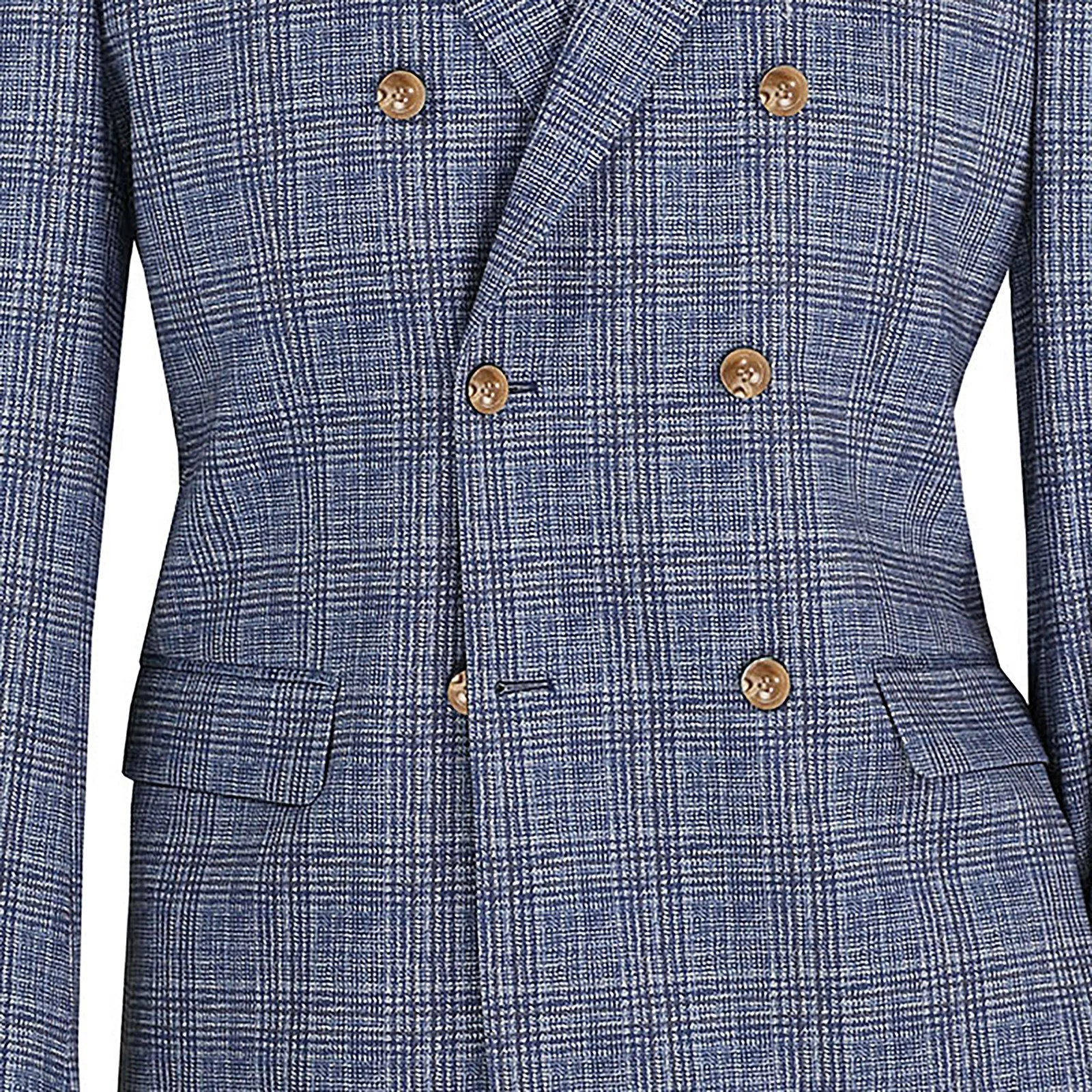Men Regular-Fit Windowpane Blazer Jacket