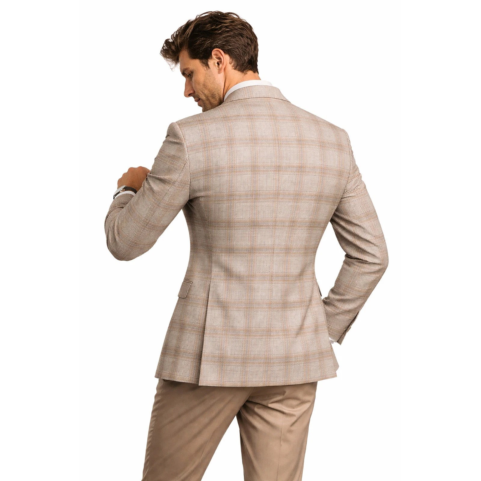 Men Regular-Fit Windowpane Blazer Jacket - 36 Short