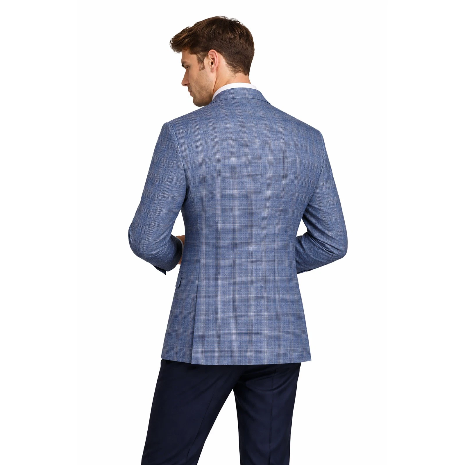 Men Regular-Fit Windowpane Blazer Jacket - 36 Short