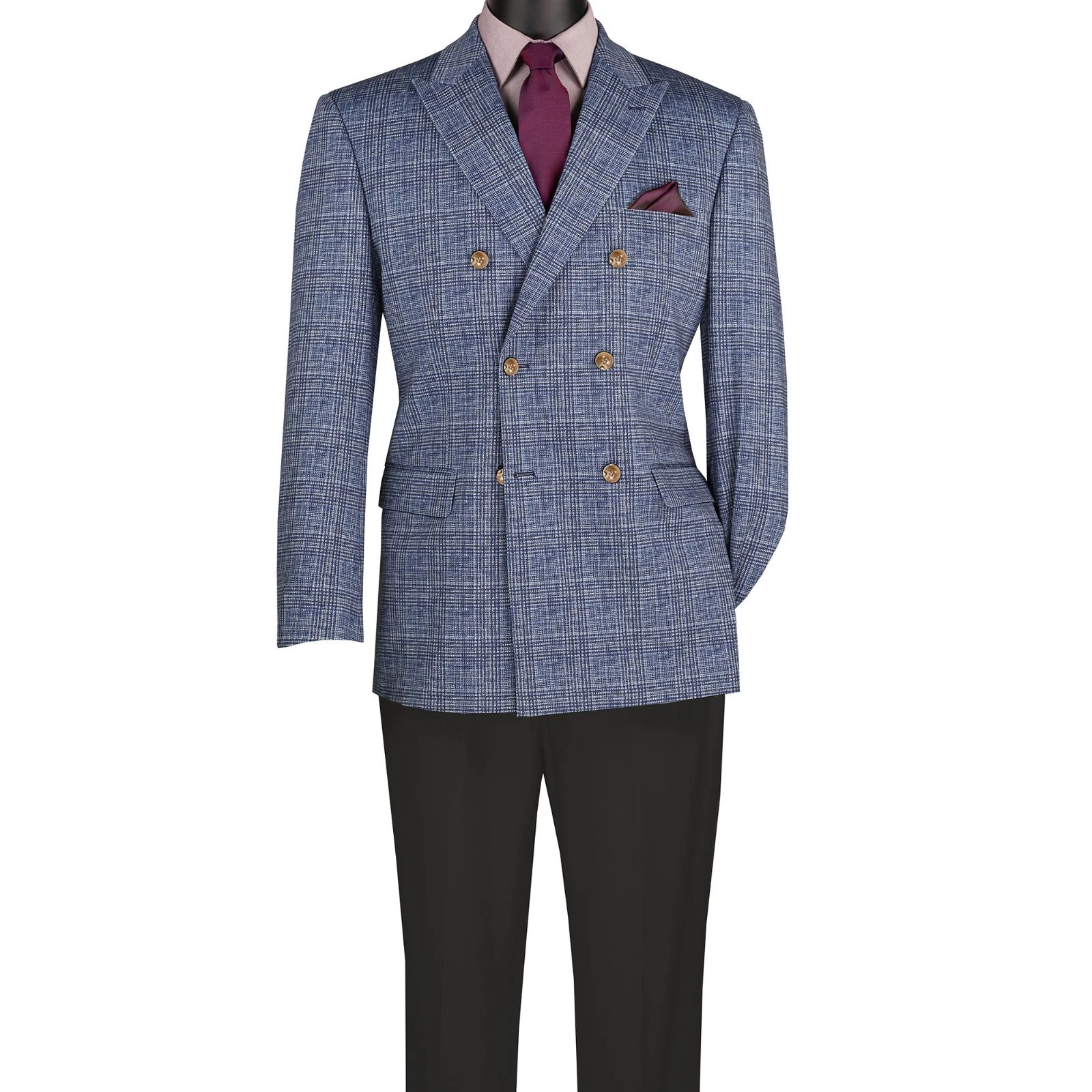 Men Regular-Fit Windowpane Blazer Jacket - 36 Short