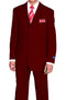 "Burgundy Classic Fit Poplin Suit for Men - 3 Button Style"