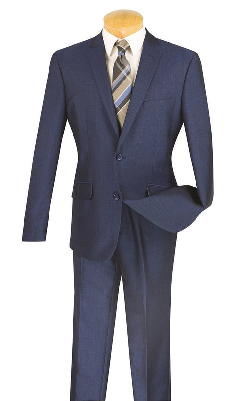 Vinci Men's 2-Piece Slim Fit Textured Weave Suit