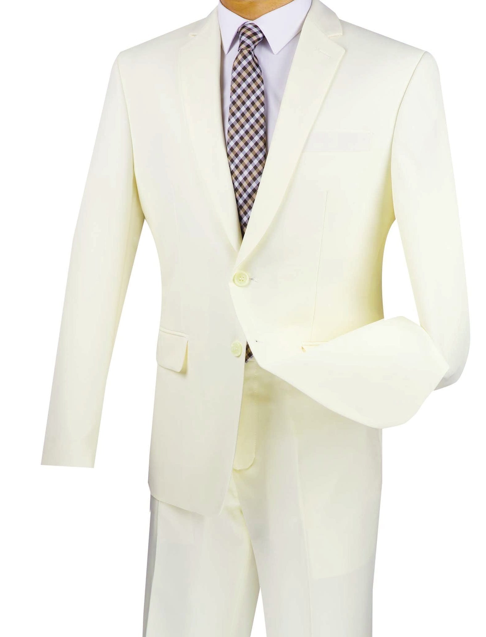 (Limited Sizes) Slim Fit 2 Piece Ivory Suit - Ivory