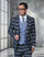 Saboo by Statement Mens Modern Fit 3 Piece 100% Wool Plaid Suit – Peak Lapel, Double Breasted Vest