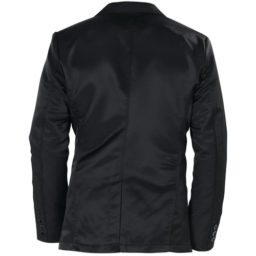 Black Denim Jacket - Western Cowboy Blazer Slim Fitted in Sheen Fabric