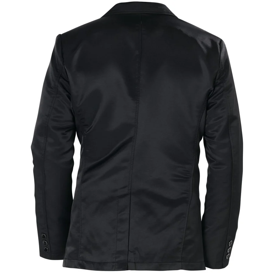 Black Denim Jacket - Western Cowboy Blazer Slim Fitted in Sheen Fabric - 36 Short