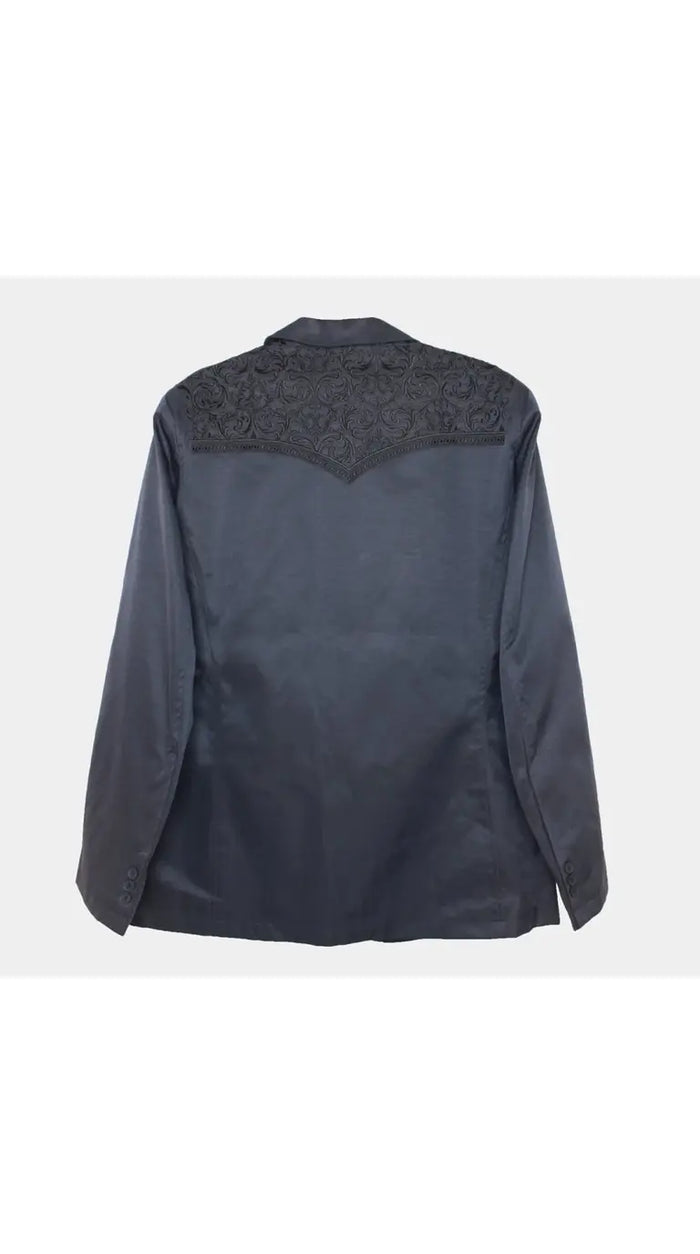 Mens Cowboy Blazer - Western Jacket in Color "Navy Blue" Ultra Slim Fitted (Buy 1 Size UP)