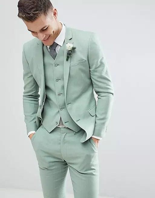 Sage Green Groomsmen Suit - Modern Fit Suit - Sage Green