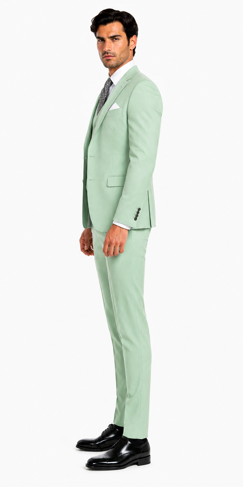 Modern Fit - Mint Green Groomsmen Suit - Modern Fit Suit