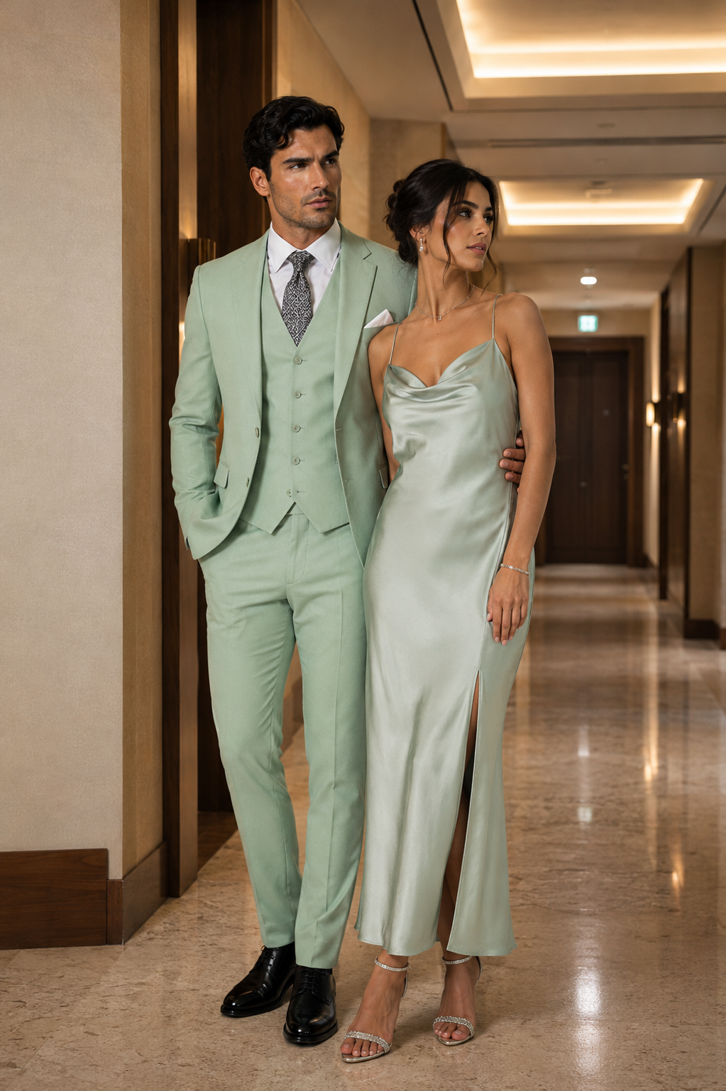 Modern Fit - Mint Green Groomsmen Suit - Modern Fit Suit