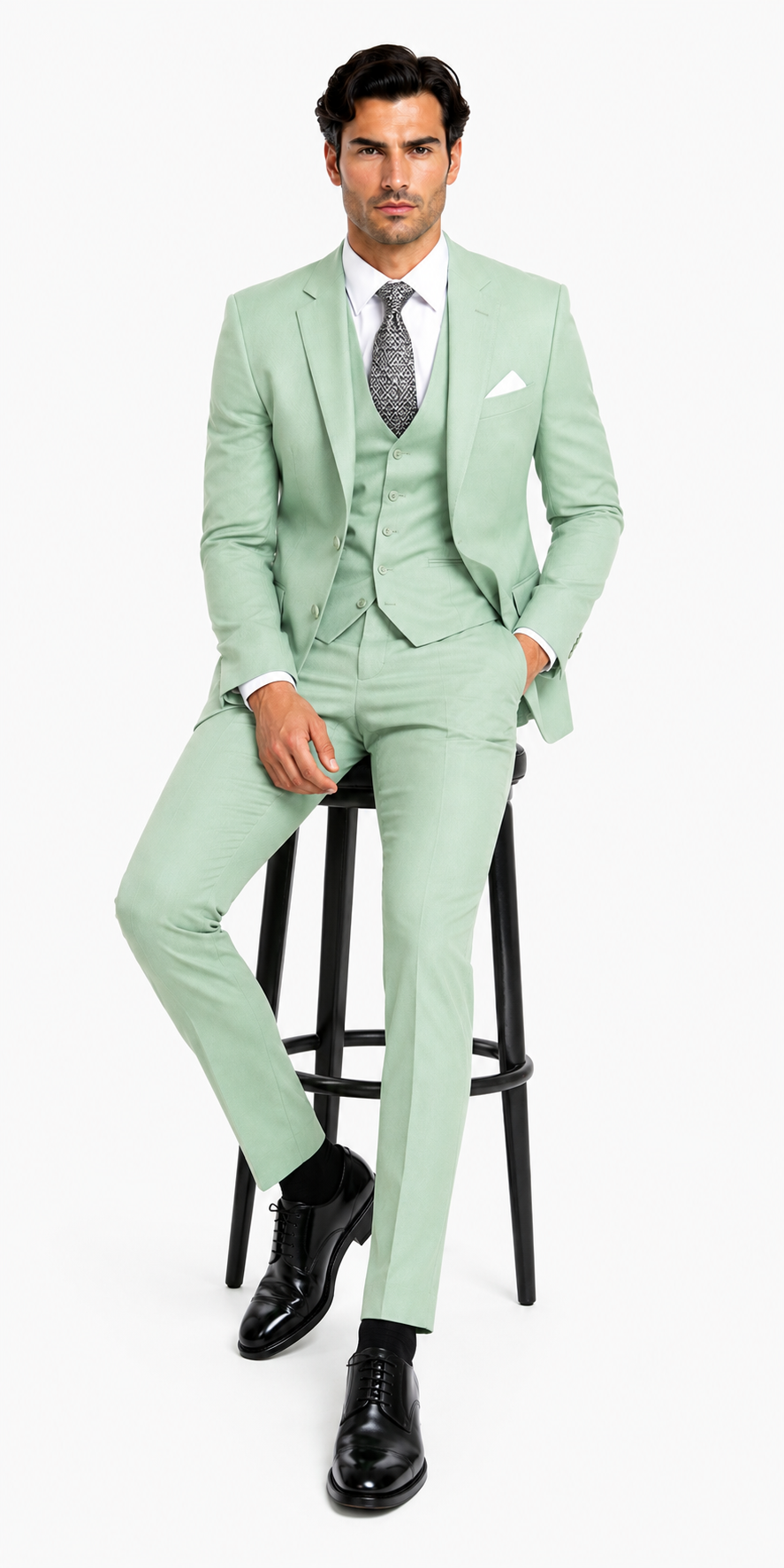 Modern Fit - Mint Green Groomsmen Suit - Modern Fit Suit