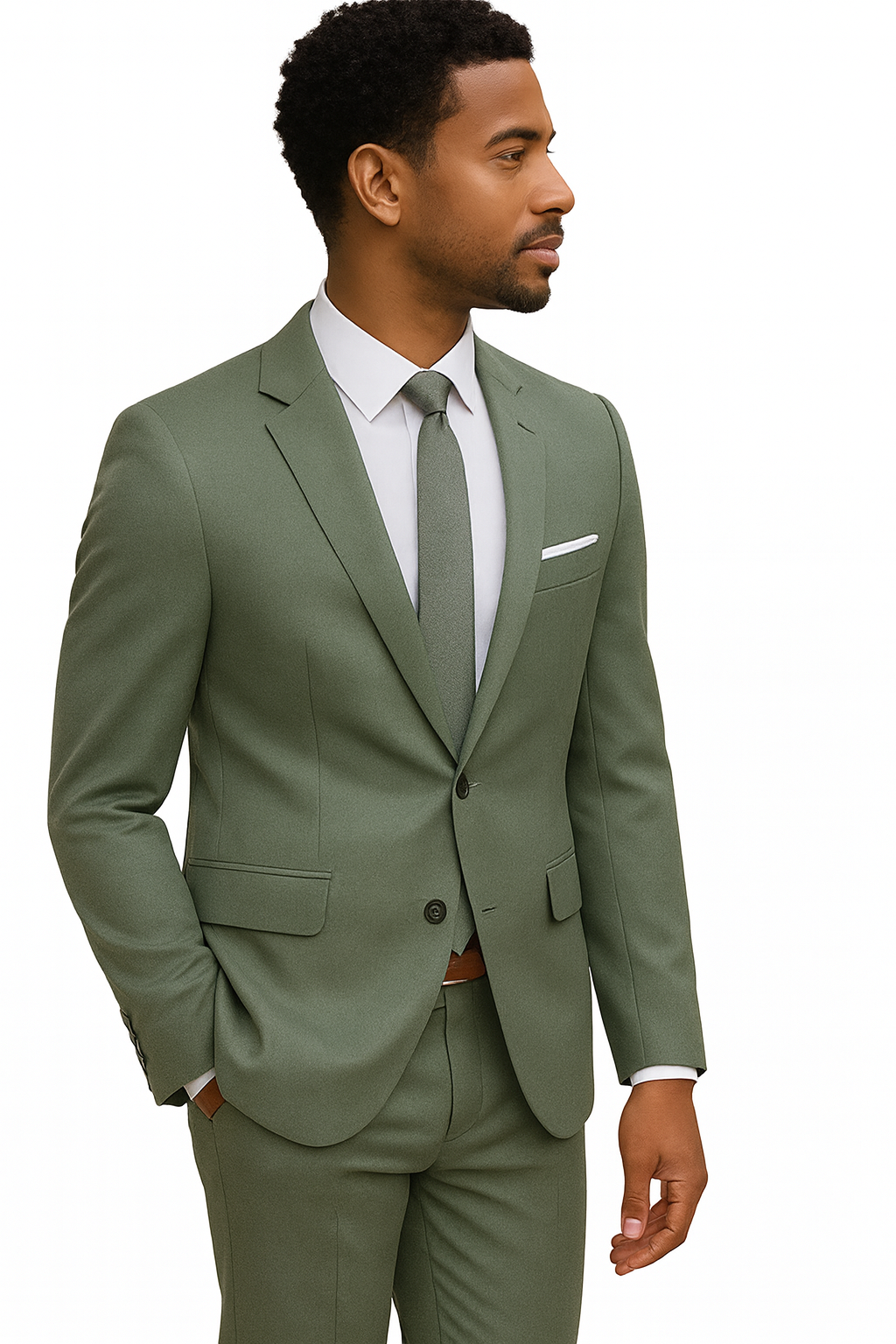 Sage Green Suits - Green Wedding Suit - Summer Suit-New Designer Collection - 38 Short Jacket+32 Waist Adjustable 28to34)(Height: 5 4 to5 7 )(Neck  15-16.5)S-M)