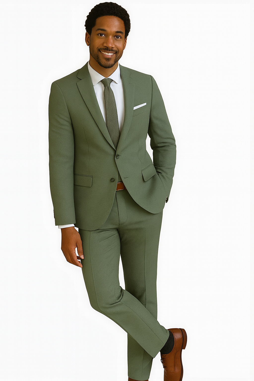 Sage Green Suits - Green Wedding Suit - Summer Suit-New Designer Collection - 38 Short Jacket+32 Waist Adjustable 28to34)(Height: 5 4 to5 7 )(Neck  15-16.5)S-M)