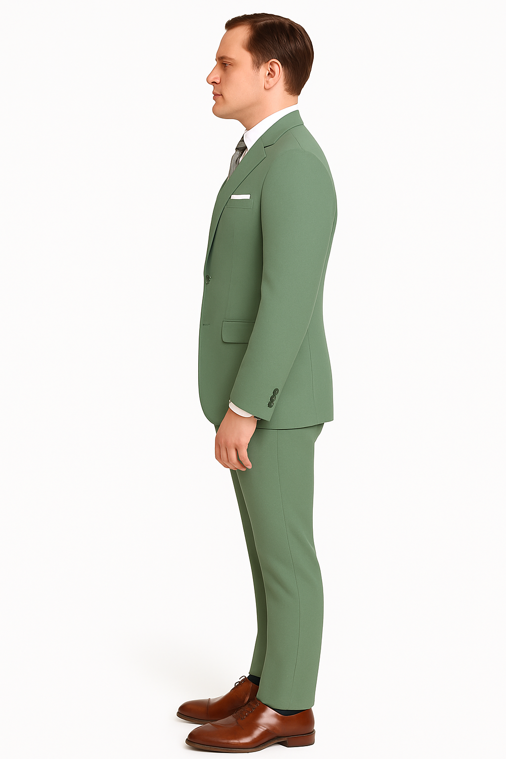 Sage Green Suits - Green Wedding Suit - Summer Suit-New Designer Collection - 38 Short Jacket+32 Waist Adjustable 28to34)(Height: 5 4 to5 7 )(Neck  15-16.5)S-M)