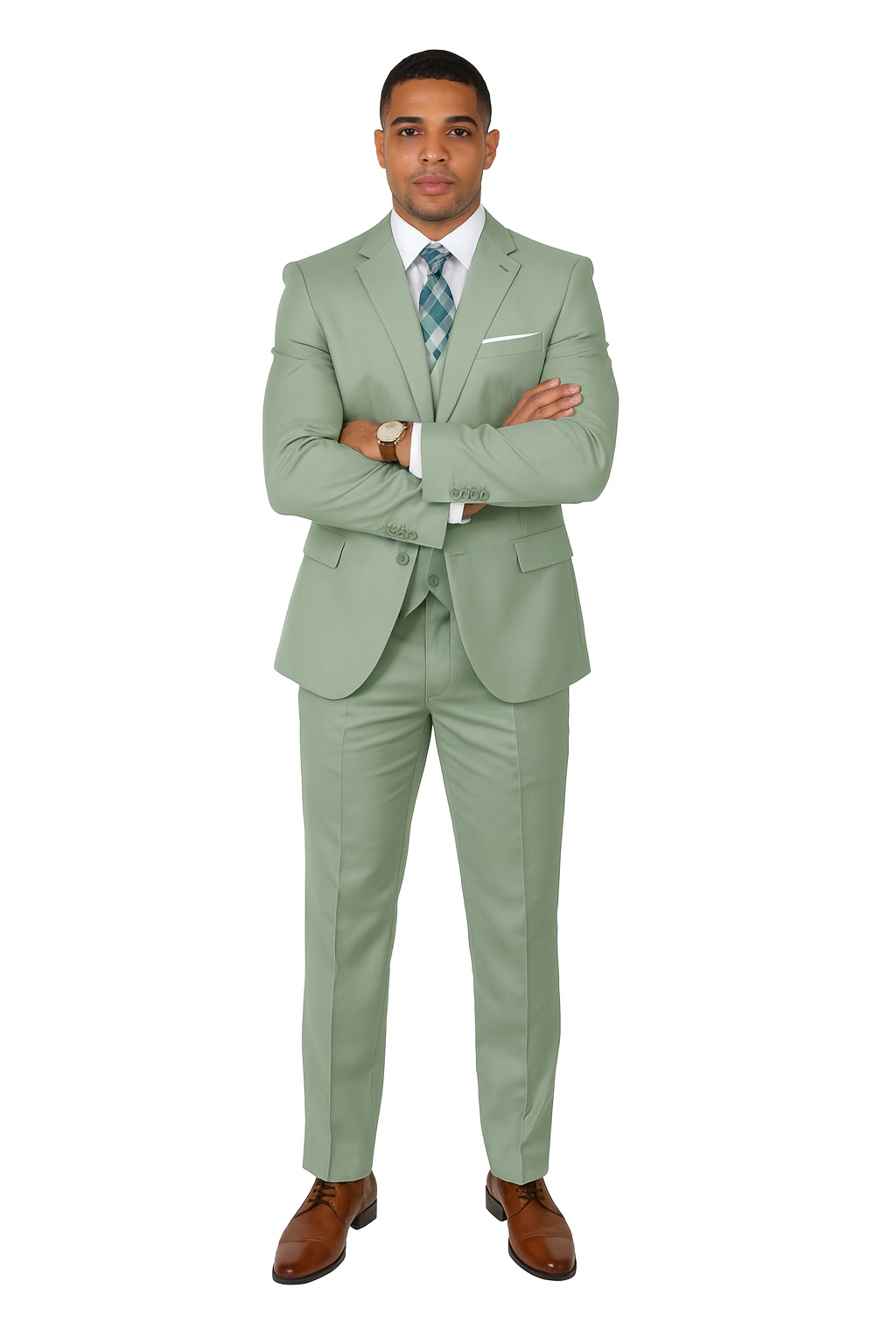 Sage Green Suits -  Light Green Suit - Summer Color Suit-New Designer Collection - 38 Short Jacket+32 Waist Adjustable 28to34)(Height: 5 4 to5 7 )(Neck  15-16.5)S-M)