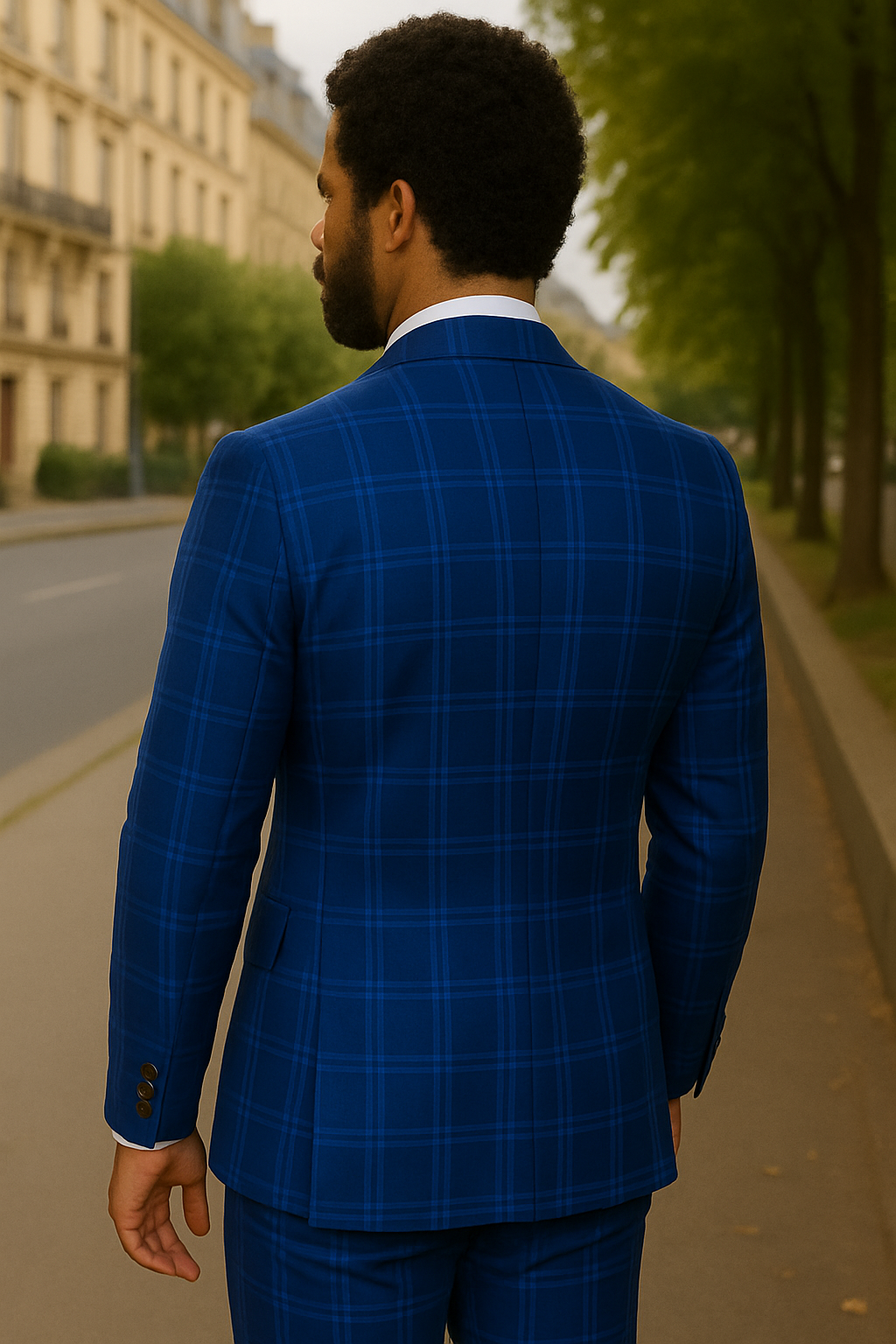 Wool Suit - Italian Made Business Suit by Windowpane Texture Business Pattern Modern Fit Side Vented Men's 2 Piece Big and Tall 100% Wool Fashion Suit - Bold Plaid - 58R