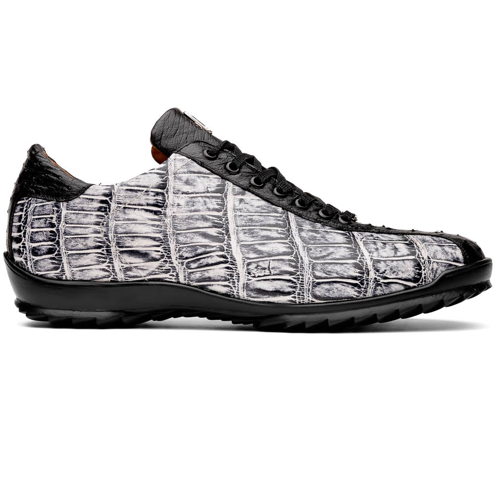 Marco Di Milano Saulo Newspaper Exotic Ostrich and Alligator Casual Sneakers - 6