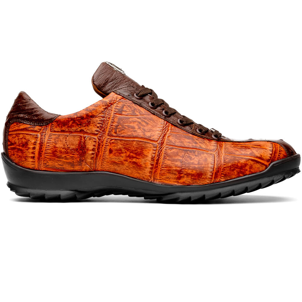 Marco Di Milano Saulo Brandy/Brown Exotic Ostrich and Alligator Casual Sneakers - 8