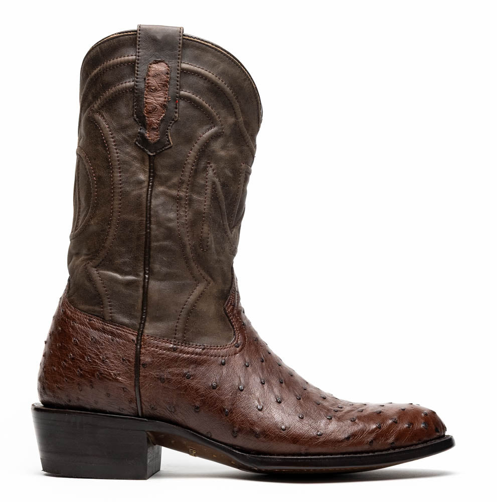 Marco Di Milano Savannah Kango Tabae Ostrich Quill Round Toe Cowboy Boots - 7
