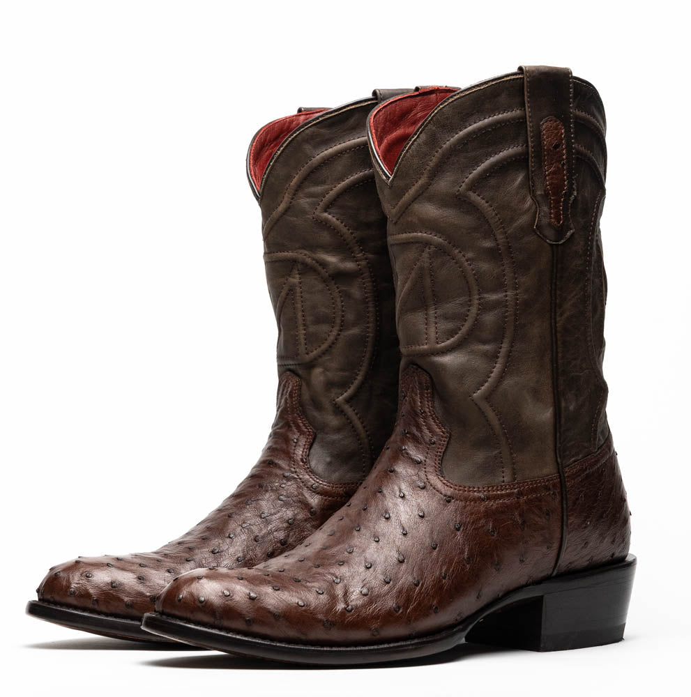 Marco Di Milano Savannah Kango Tabae Ostrich Quill Round Toe Cowboy Boots - 7