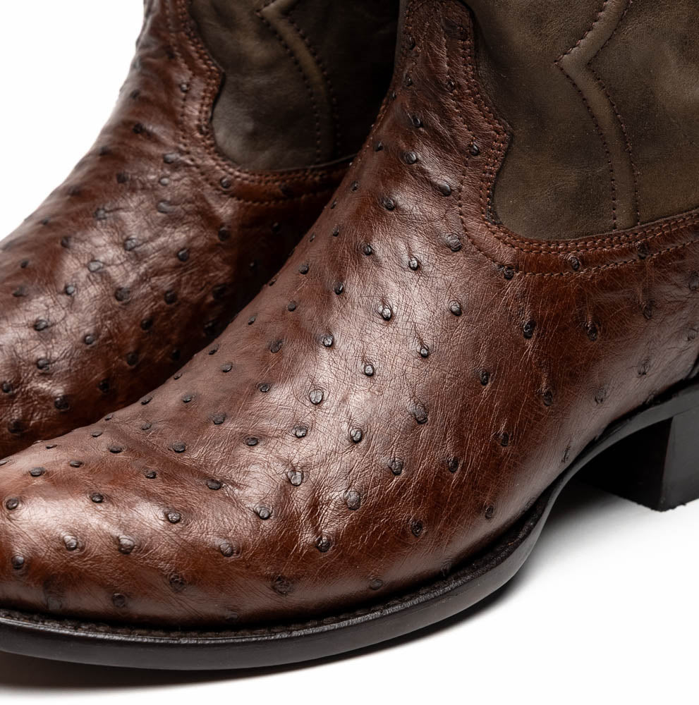Marco Di Milano Savannah Kango Tabae Ostrich Quill Round Toe Cowboy Boots - 7