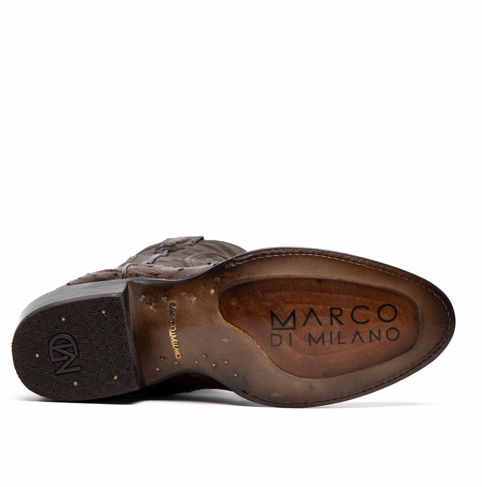 Marco Di Milano Savannah Kango Tabae Ostrich Quill Round Toe Cowboy Boots - 7