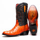 Marco Di Milano Savannah Orange Ostrich Quill Round Toe Cowboy Boots